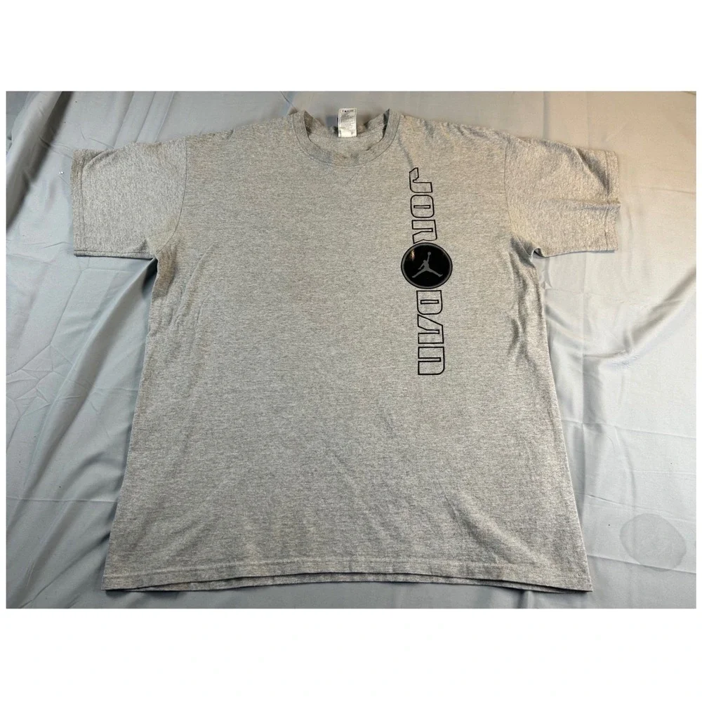 Jordan Brand Mens XL Gray Vertical‎ Graphic Jumpman Logo T-Shirt S40610FUN